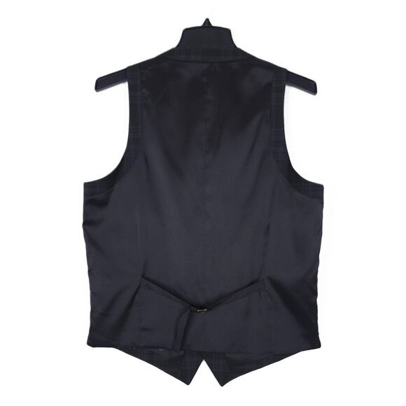 Bar III Men's Slim-Fit Power Stretch Wool Suit Vest Black Green Plaid Small NWT - Picture 3 of 4